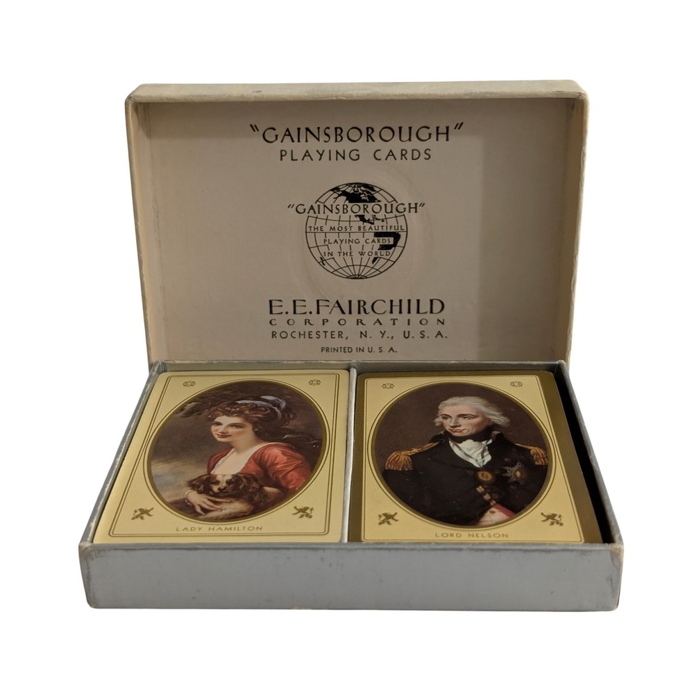 Vintage Gainsborough Playing Cards Lady Hamilton Lord Nelson Double Deck Boxed